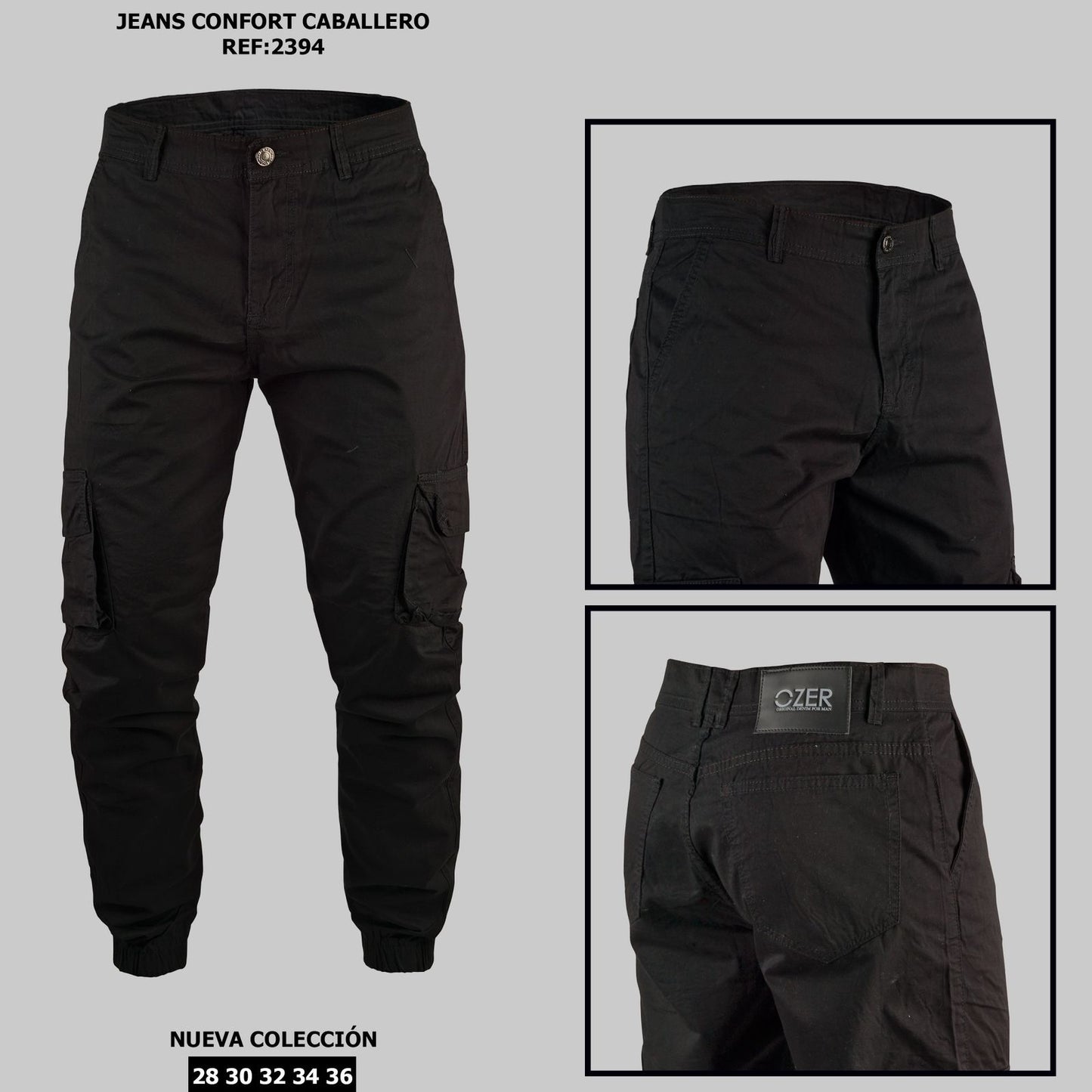 JEAN CONFORT CARGO REF 2394 NEGRO