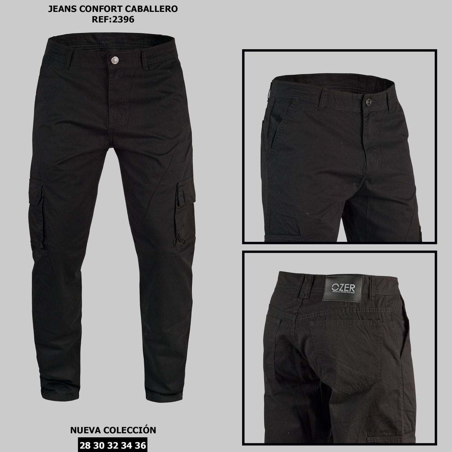 JEAN CONFORT CARGO REF 2396 NEGRO