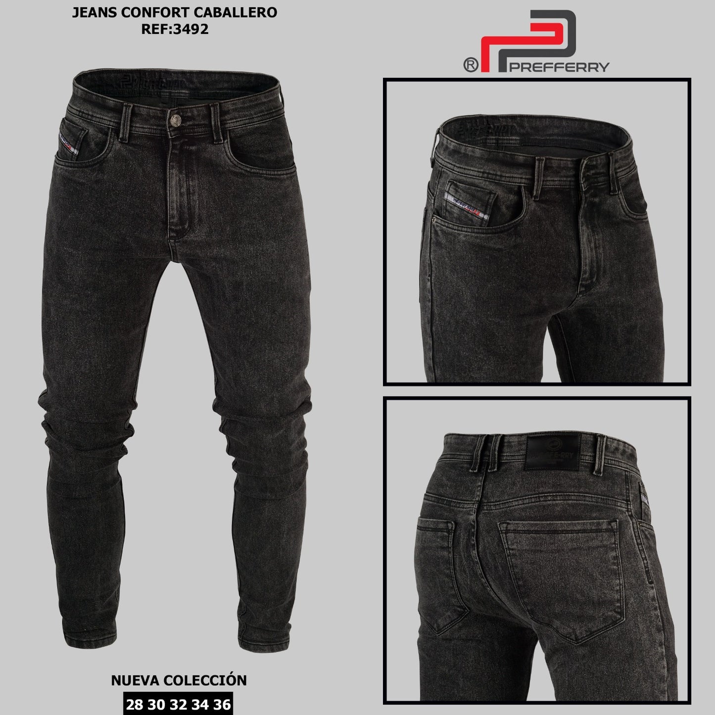 JEAN SLIM CONFORT REF 3492 GRIS