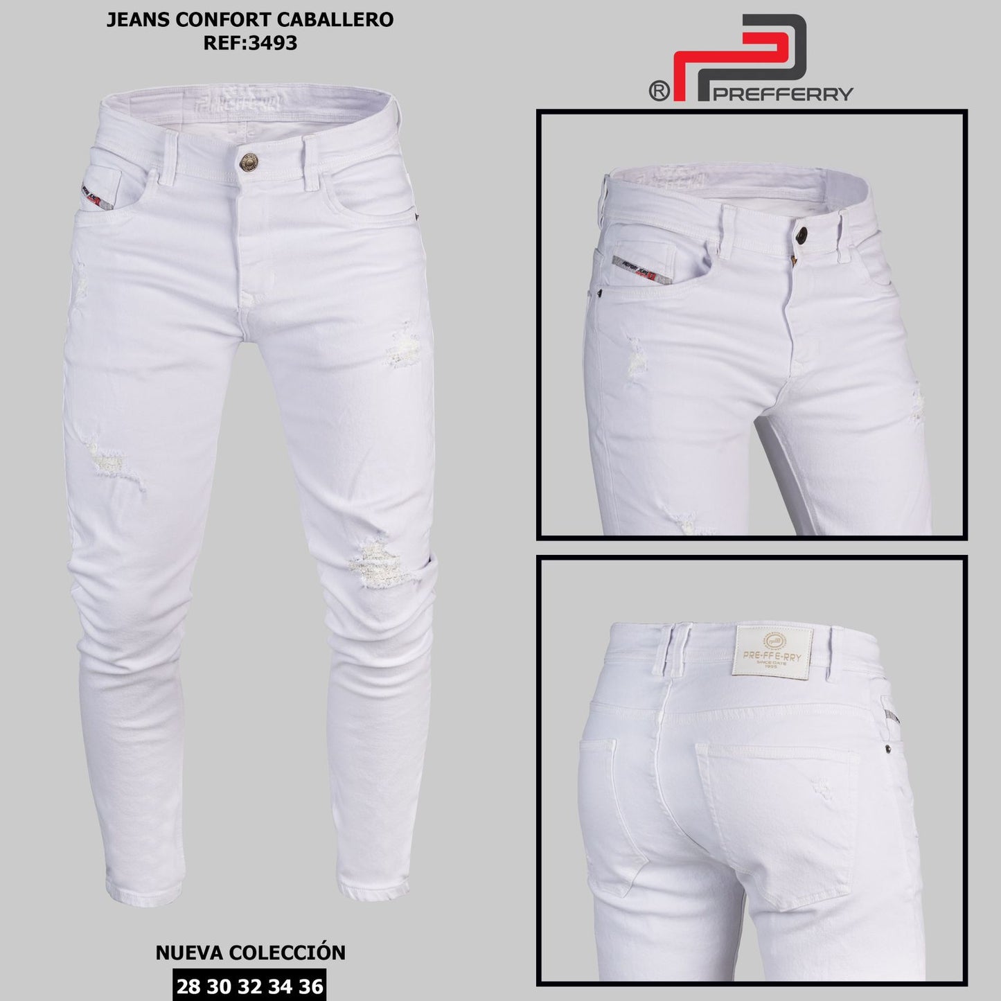 JEAN SLIM CONFORT REF 3493 BLANCO