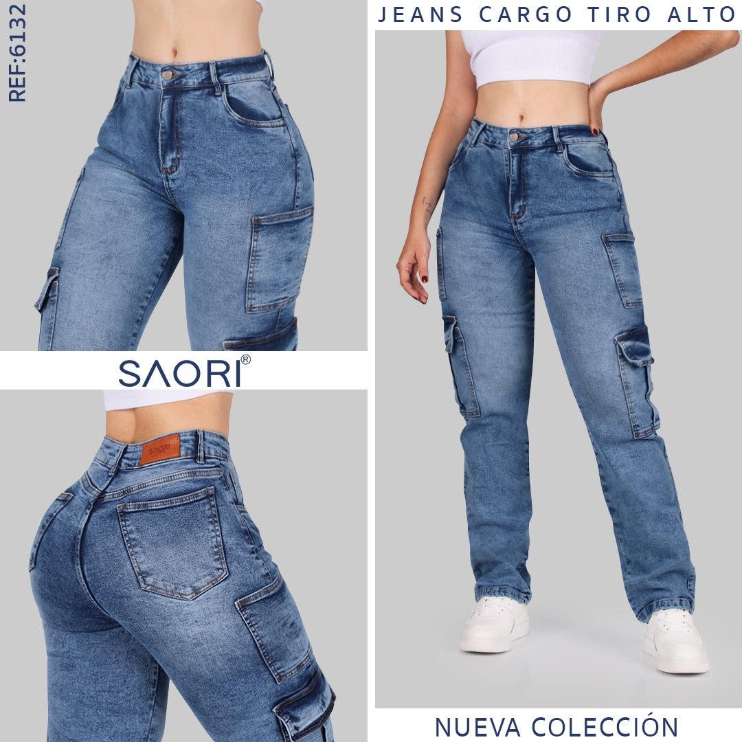 JEAN CARGO CLARO TIRO ALTO REF 6132
