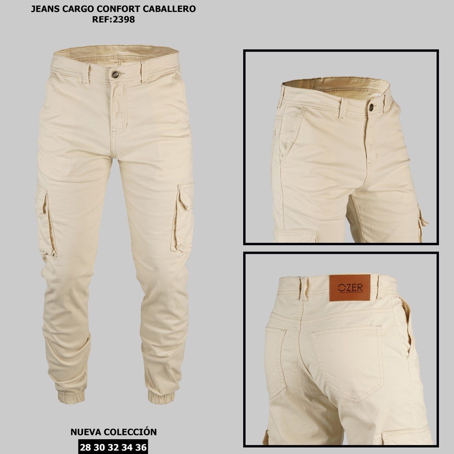 JEAN CONFORT CARGO REF 2398 CREMA