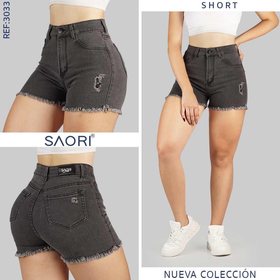 SHORT TIRO ALTO REF 3033 GRIS