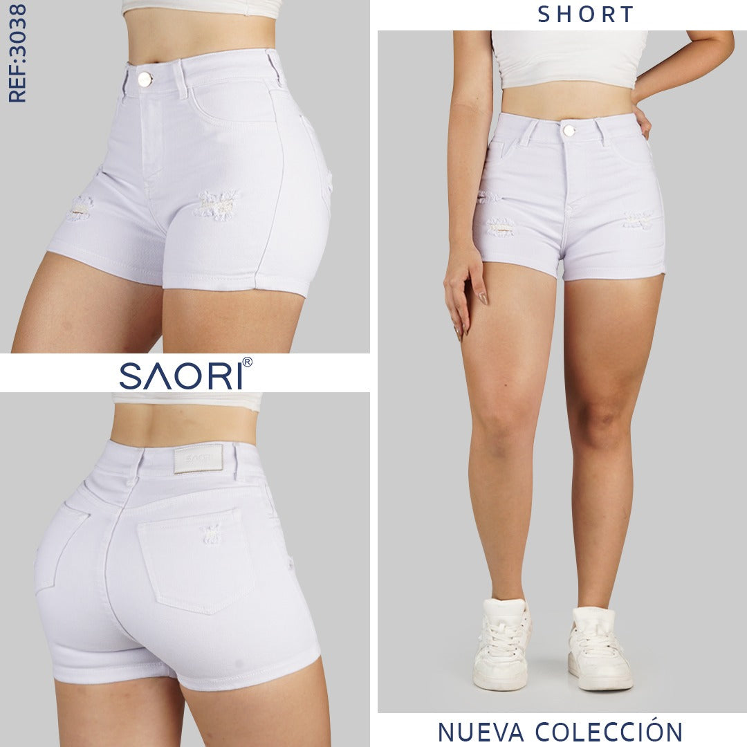 SHORT TIRO ALTO REF 3038 BLANCO