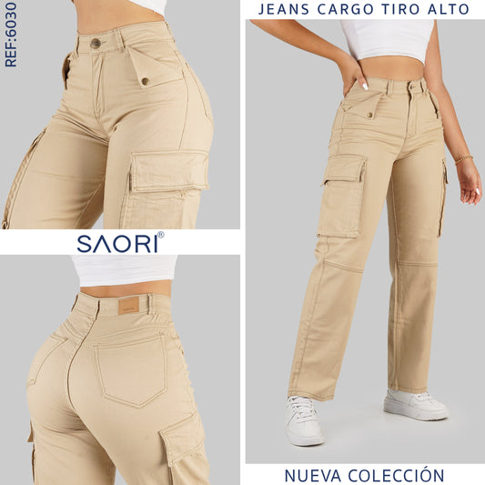 JEAN CARGO TIRO ALTO REF 6030 KAKI