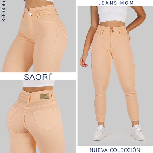 JEAN MOM FIT TIRO ALTO REF 6045 MANDARINA