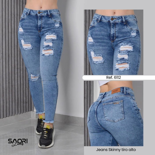 JEAN SKINNY TIRO ALTO REF 6112