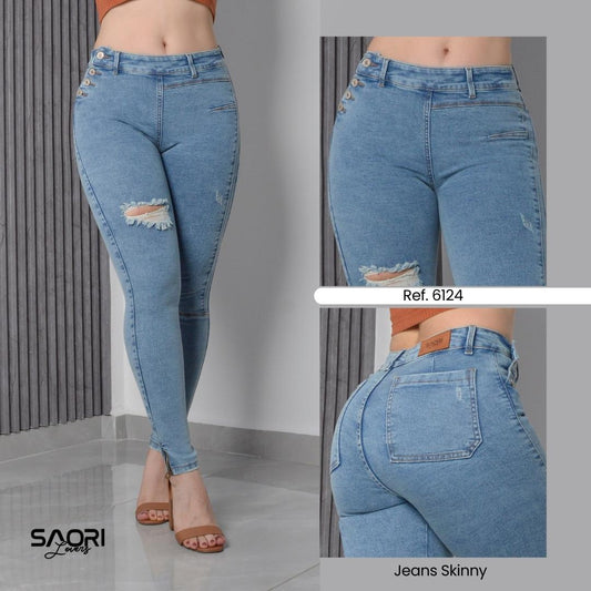 JEAN SKINNY TIRO ALTO REF 6124