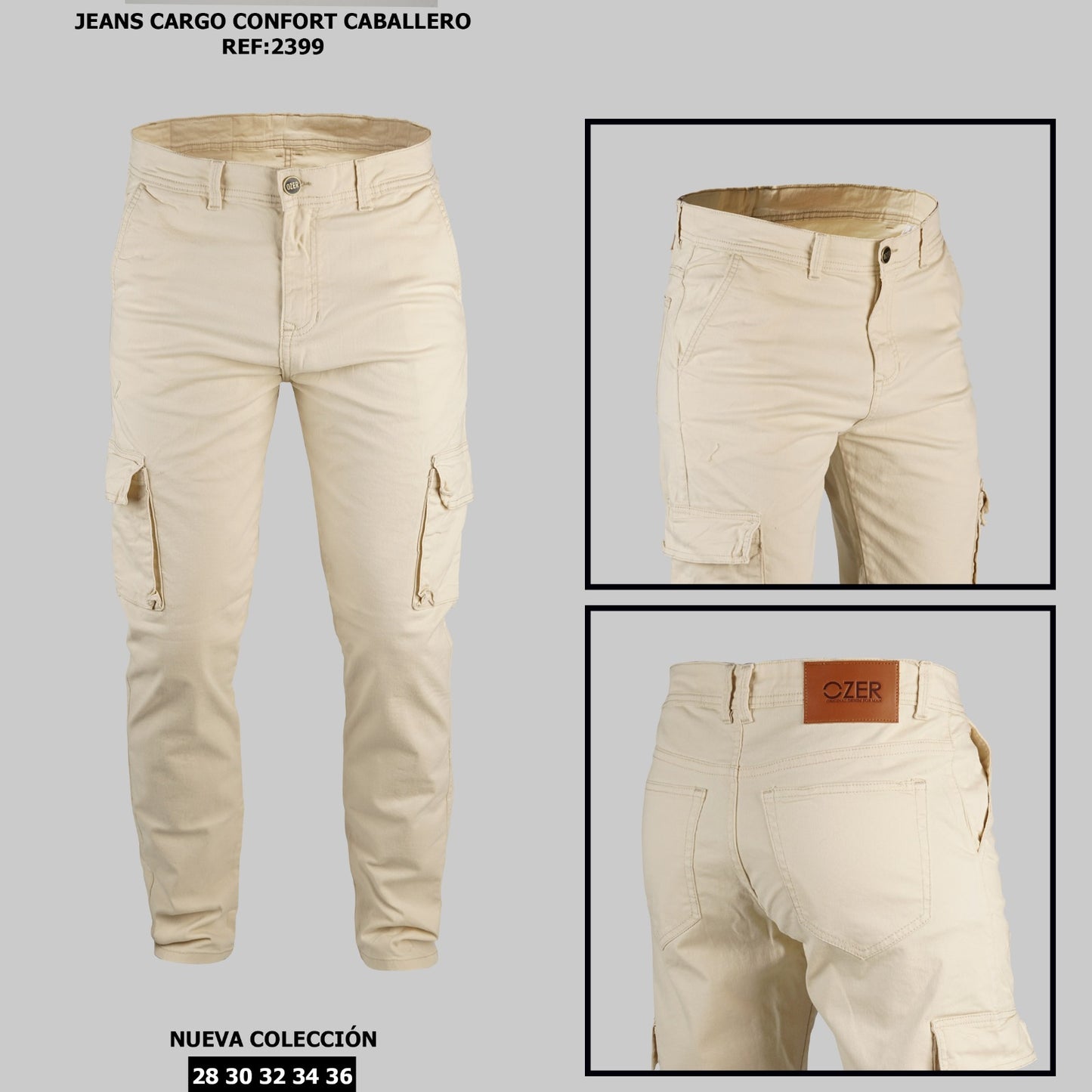 JEAN CONFORT CARGO REF 2399 CREMA
