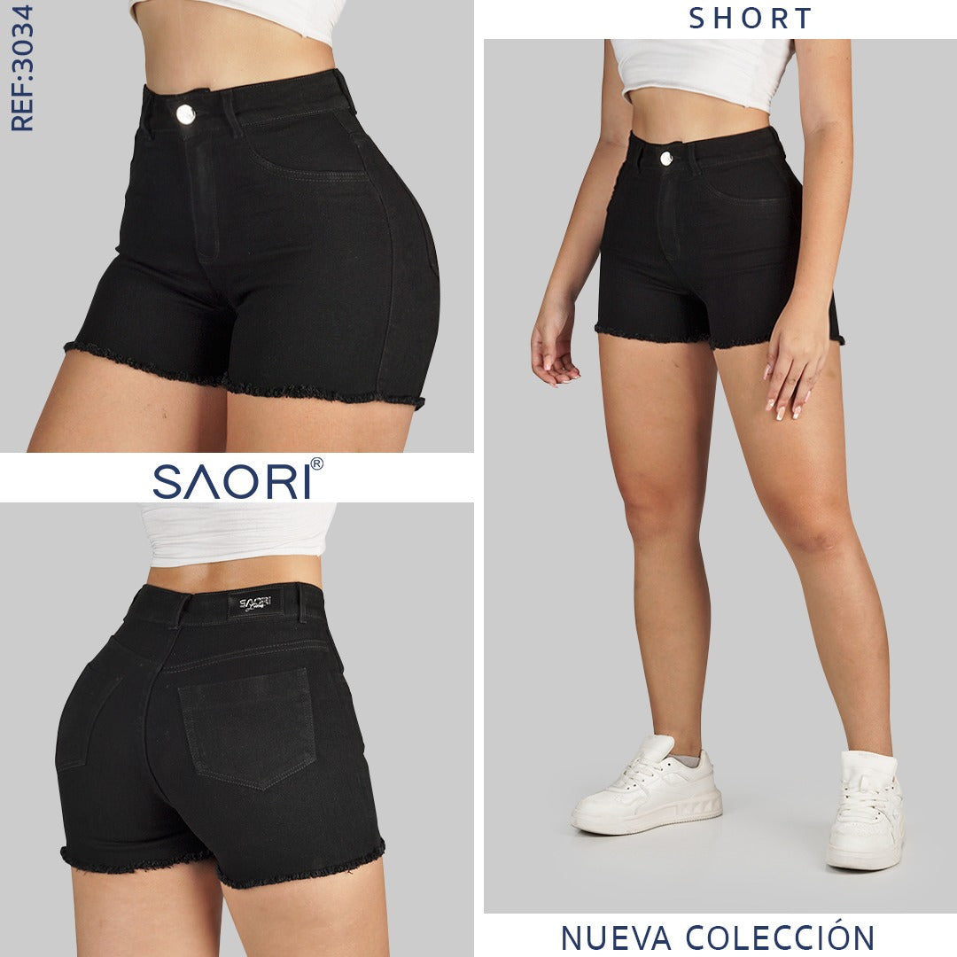 SHORT TIRO ALTO REF 3034 NEGRO – Store Jeans
